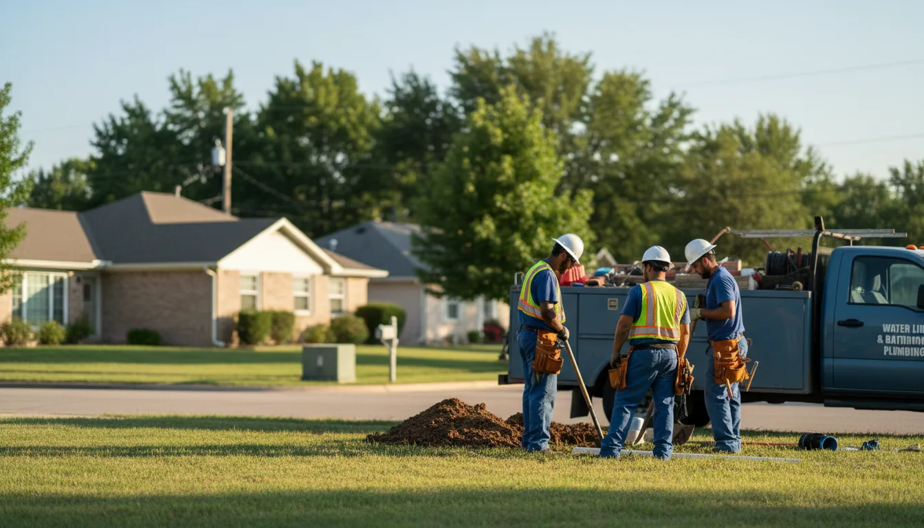Residential water line and bathroom plumbing service in Ecru, MS